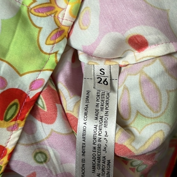 Uterque Retro Vintage Satin Multicolor Button Down Shirt - Picture 11 of 12